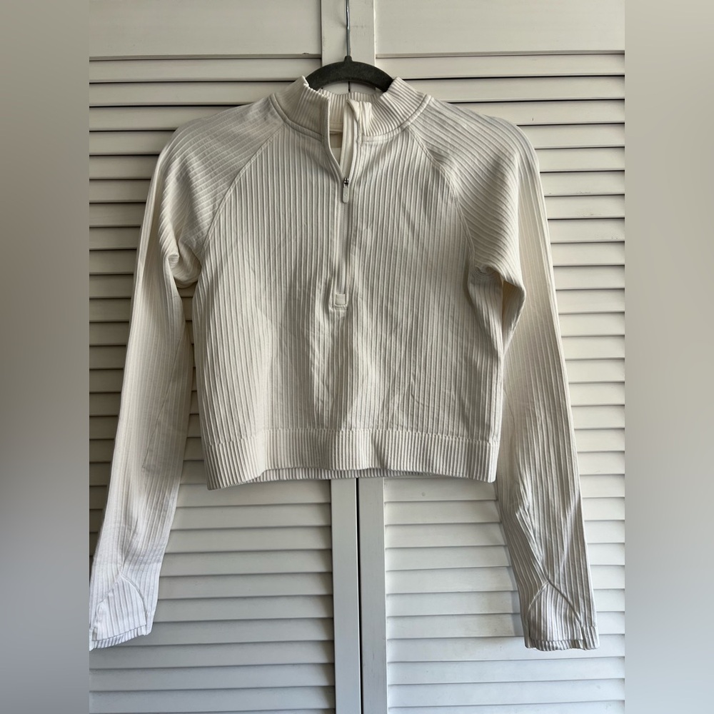 Lululemon Rest Less Cropped Half Zip Ribbed - Picture 4 of 8